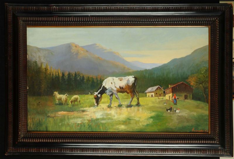 Anonimo del XIX secolo Pascolo in montagna  - Auction OnLine Auction 12-2011 - Cambi Casa d'Aste
