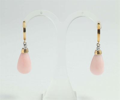 Orecchini con Opale Rosa e Diamanti