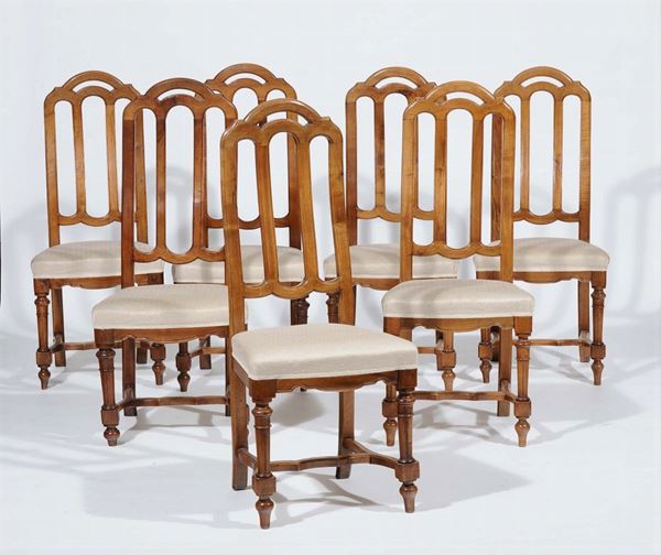 Sette sedie in noce, XIX secolo