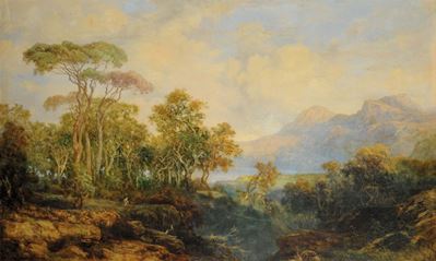 Alessandro Castelli (1809-1902)paesaggio Lacustre
