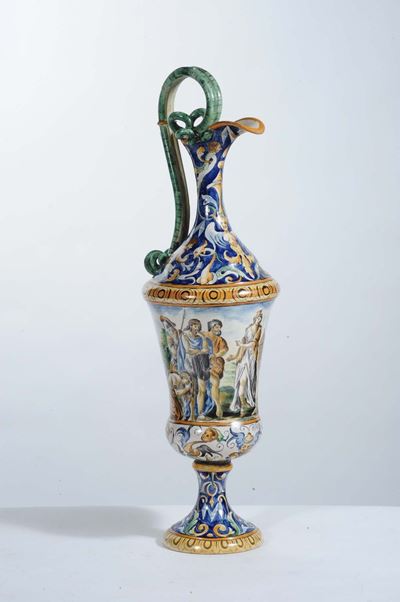 Brocca in Maiolica, Sicilia Metà XIX Secolo