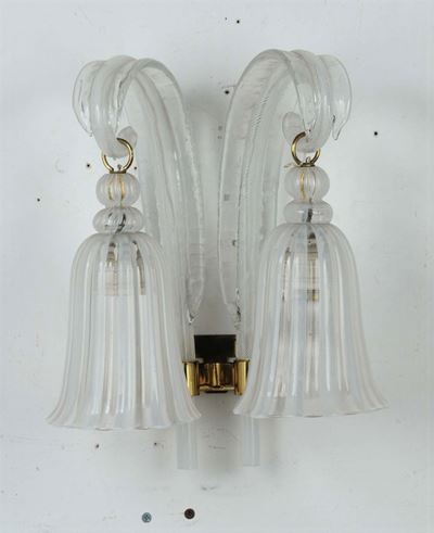 Venini - Muranocoppia di Appliques a Due Luci
