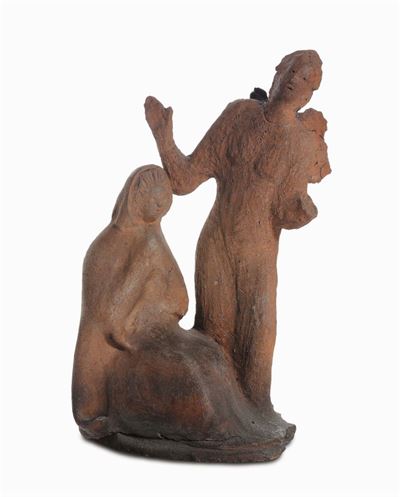 Scultura in Terracotta Raffigurante 'annunciazione'
