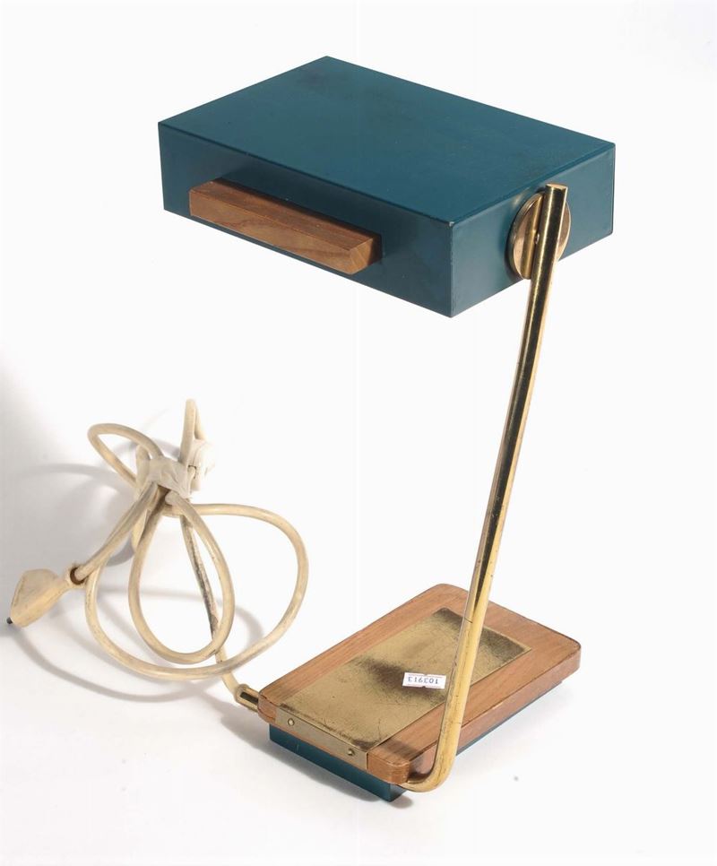 Lampada da tavolo in metallo verde  - Asta Arti Decorative del XX secolo e Design - Cambi Casa d'Aste