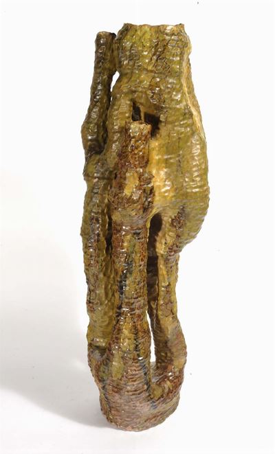 Scultura in Ceramica a Forma di Cactus
