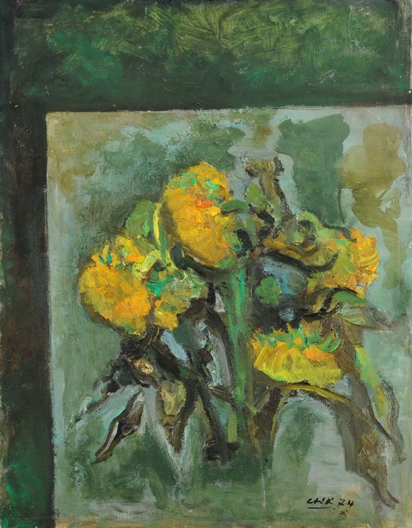 Guido Chiti (1918-2003) Natura morta con fiore, 1974