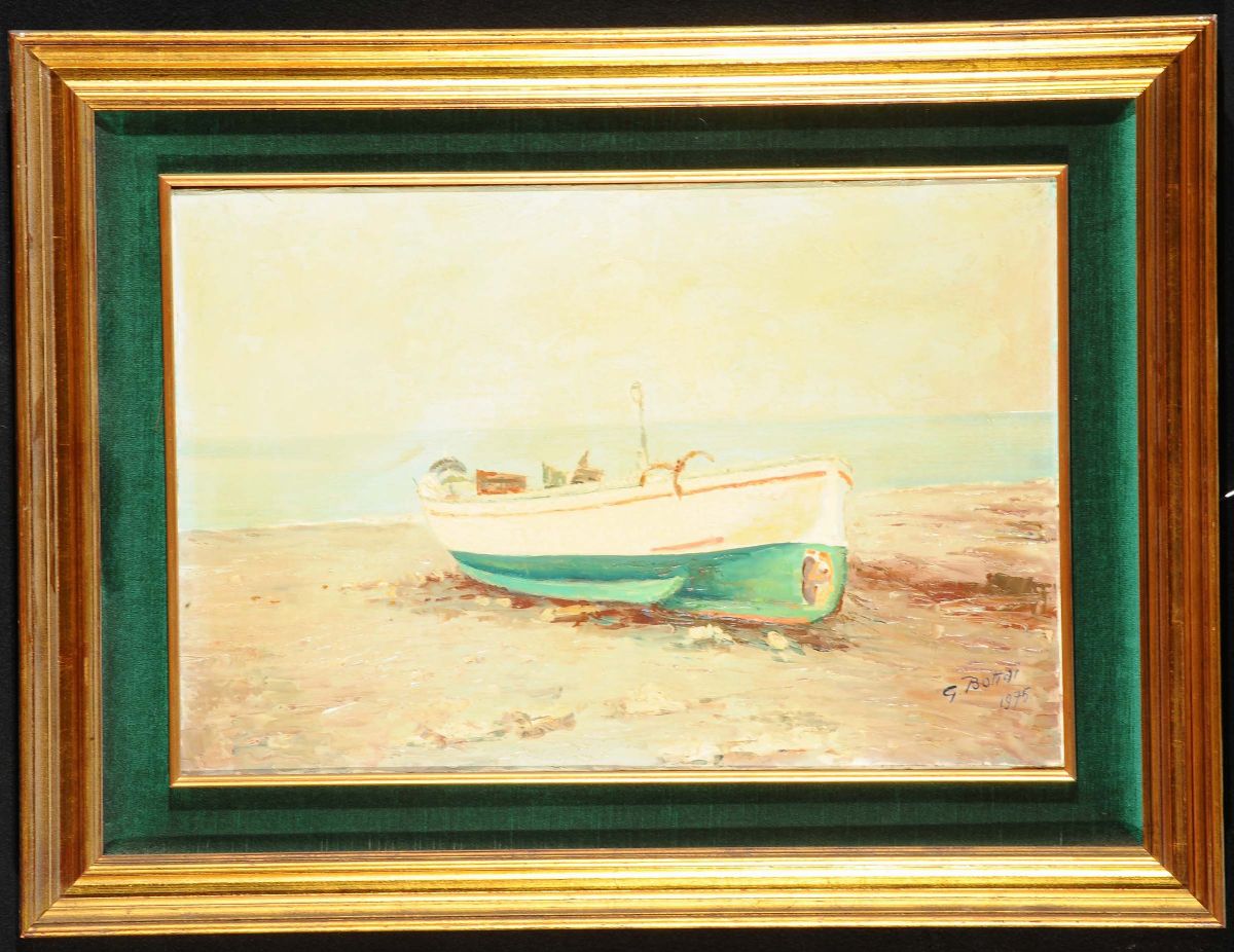 Giovanni Bottai (1904-1978)imbarcazione sulla Spiaggia
