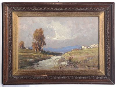 Ettore Garavagliapaesaggio Montgna con Lago Paesaggio con Fiume