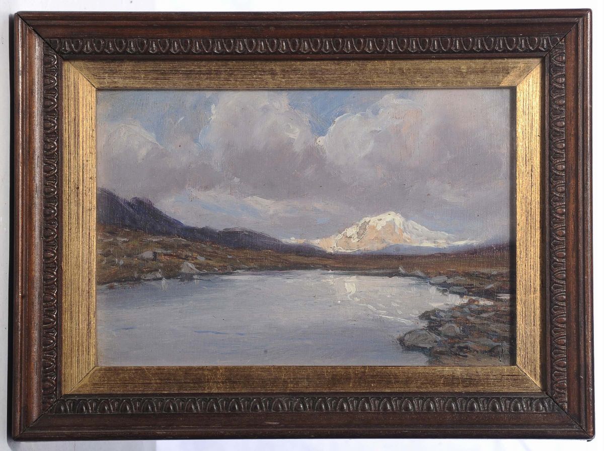 Ettore Garavagliapaesaggio Montgna con Lago Paesaggio con Fiume
