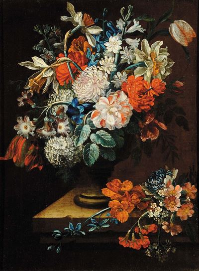 Scuola Romana del XVII Secolonatura Morta con Fiori Natura Morta con Fiori