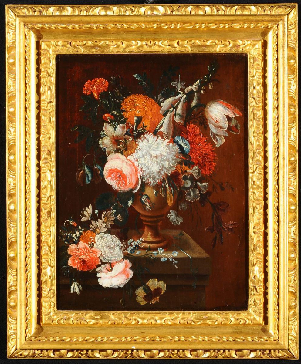 Scuola Romana del XVII Secolonatura Morta con Fiori Natura Morta con Fiori