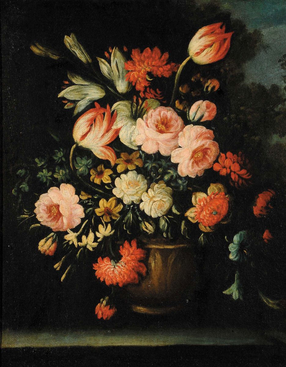 Scuola Emiliana del XVIII Secolonatura Morta con Fiori Natura Morta con Fiori