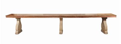 Grande Tavolo con Piano in Legno e Basi in Pietra, XVI Secolo