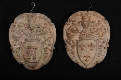 Coppia di Stemmi in Terracotta, Firenze XIX Secolo