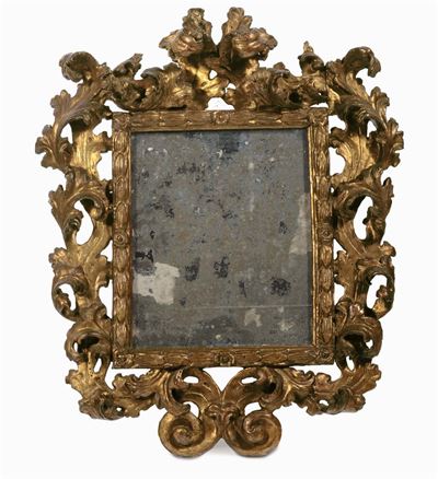 Coppia di Specchierine in Legno Intagliate e Dorato, Bologna XVIII Secolo