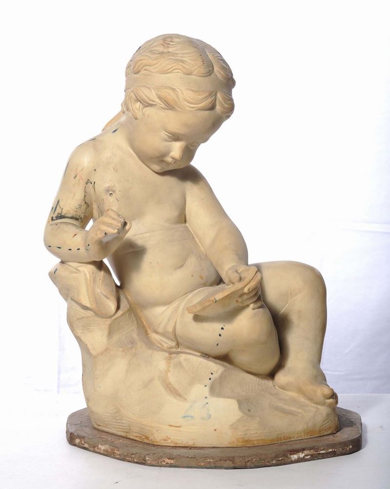 Putto in biscuit, XIX secolo  - Auction Antiques and Old Masters - Cambi Casa d'Aste