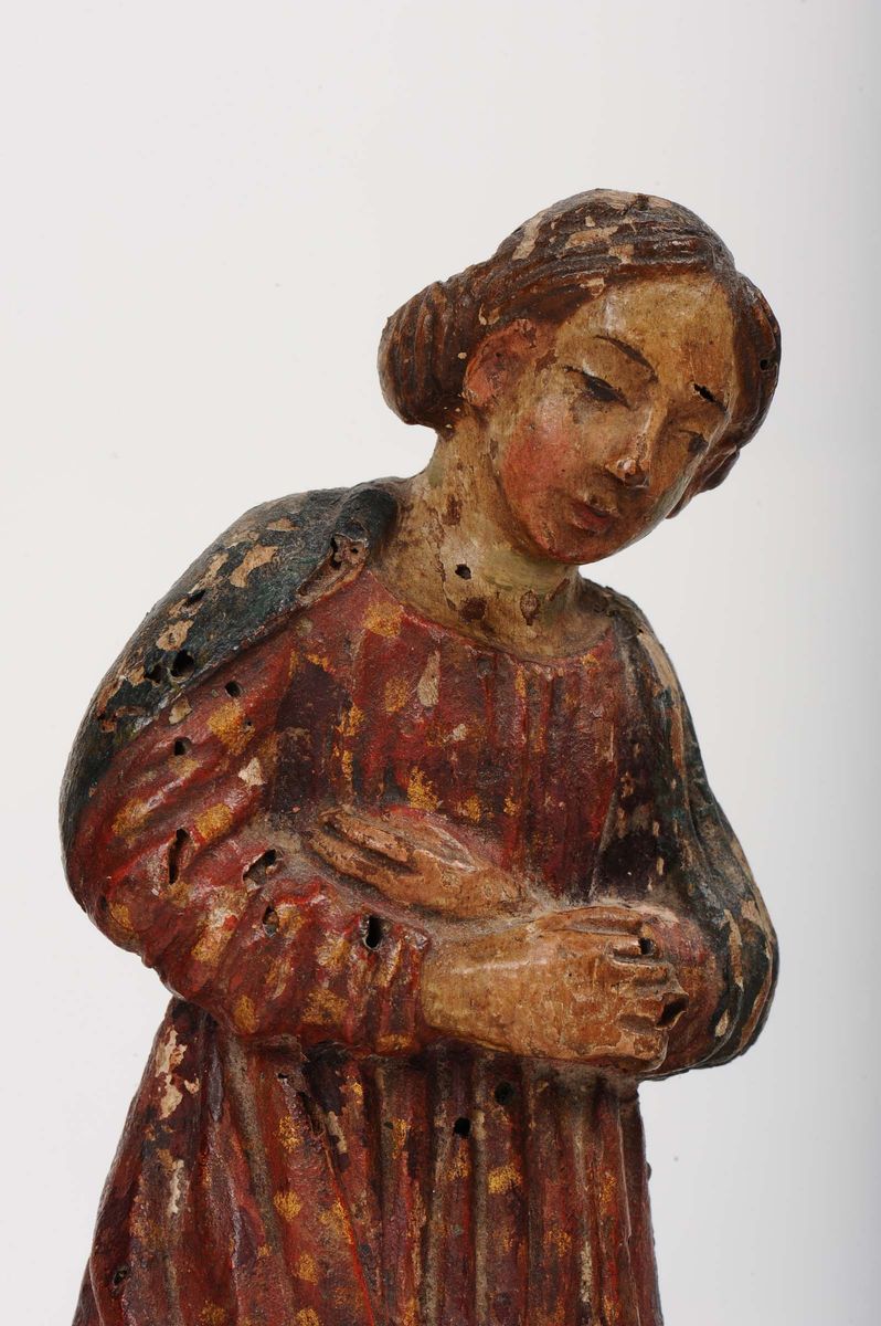 Quattro Sculturine Lignee Policrome, XVI Secolo