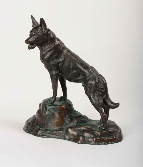 Cane in bronzo, inizi XX secolo