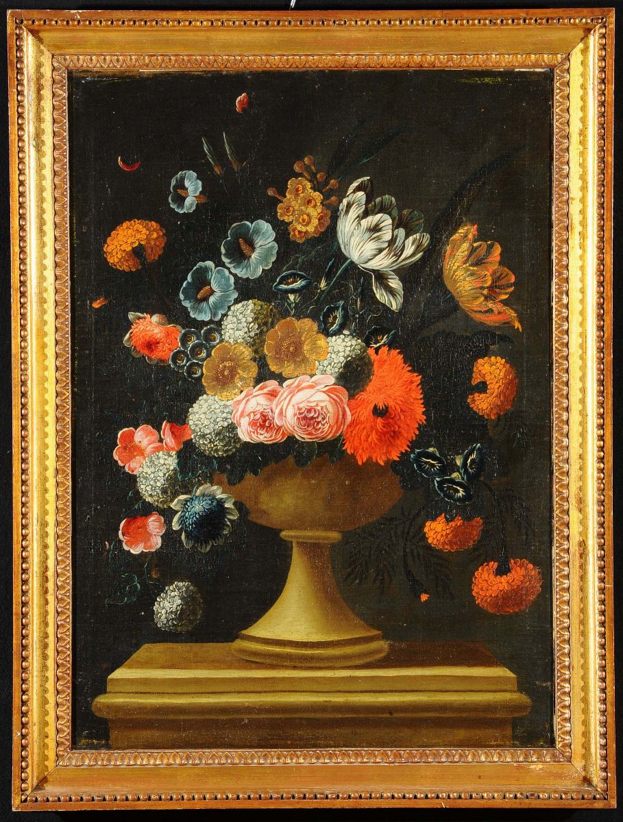 Scuola Francese del XVII Secolonatura Morta con Vaso di Fiori
