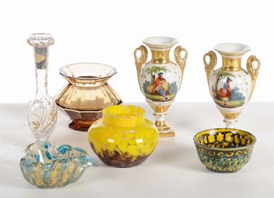 Lotto Misto di Oggetti in Ceramica e Vetro
