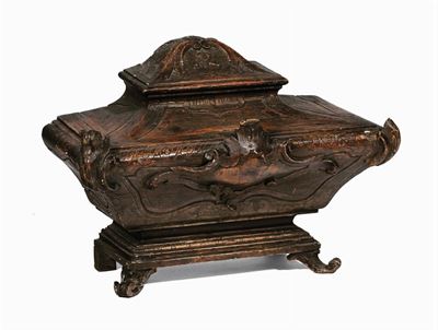 Urna in Legno Intagliato e Laccato, Venezia XVIII Secolo