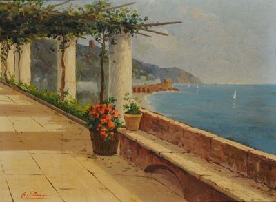 Scuola Napoletana del XX Secoloveduta Costiera