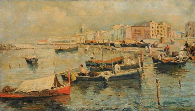 Attilio Pratella Marina  - Asta Dipinti del XIX e XX secolo - Cambi Casa d'Aste