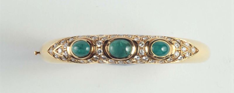 Bracciale rigido con smeraldi  - Auction Antiques and Old Masters - Cambi Casa d'Aste
