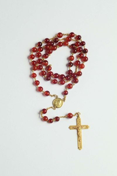 Rosario con Boules in Corniola
