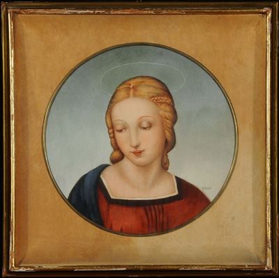 Tondo in Ceramica Laveno Raffigurante Madonna