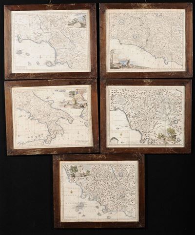 Cinque Carte Geografiche D' Italia, Fine XVIII Secolo