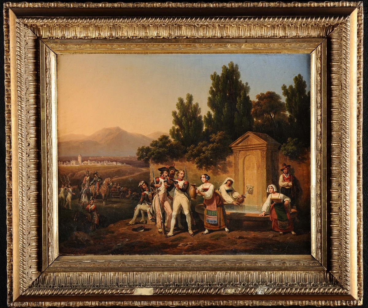 Hippolyte Lecomte (1781-1857)truppe Napoleoniche nella Campagna Laziale,1846