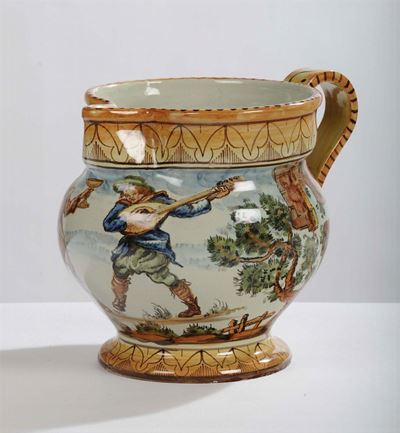 Brocca in Maiolica, Spica Albisola 1930/40 Circa