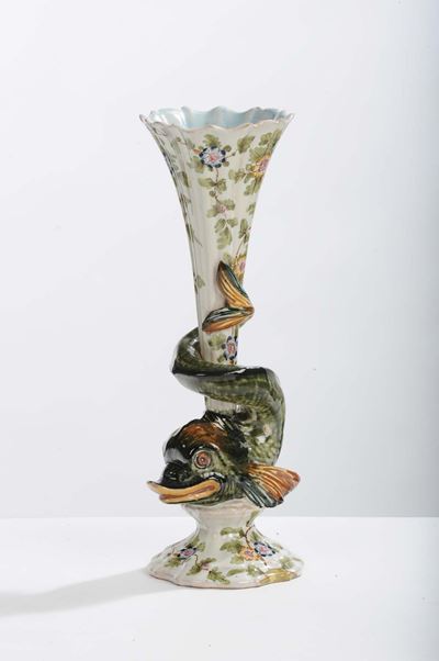 Vaso in Ceramica Molaroni, Pesaro Inizi XX Secolo