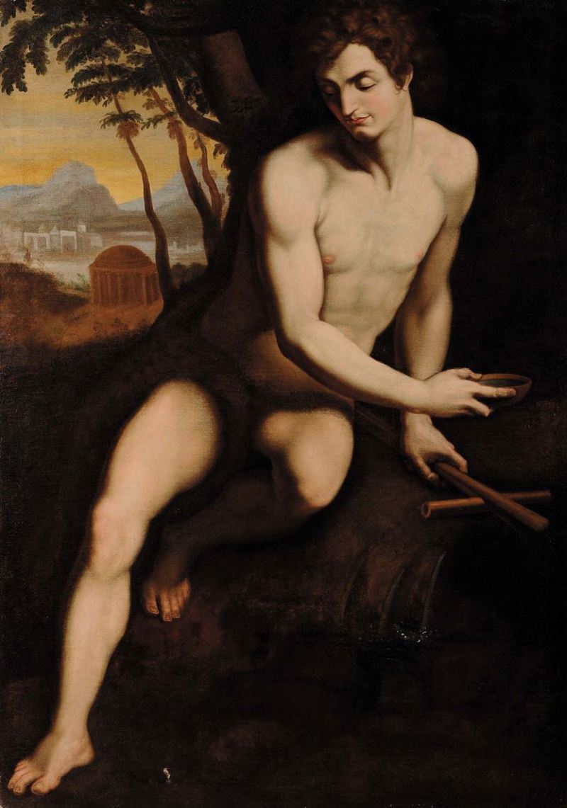 Cristofano Allori (1577-1621), nei modi di S. Giovanni alla fontana  - Auction Antiques and Old Masters - Cambi Casa d'Aste