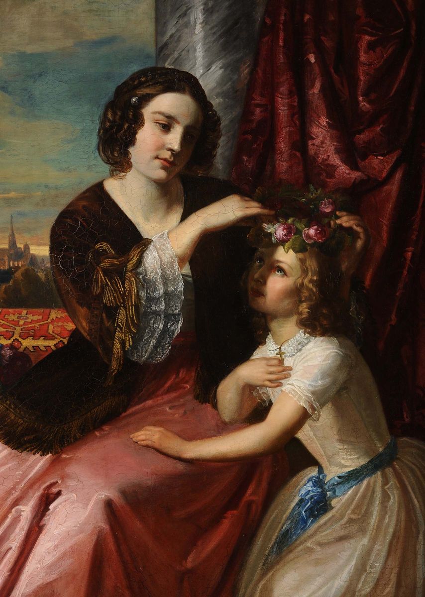 Natale Schiavoni (1777-1858), Attribuito Acontessa con Figlia