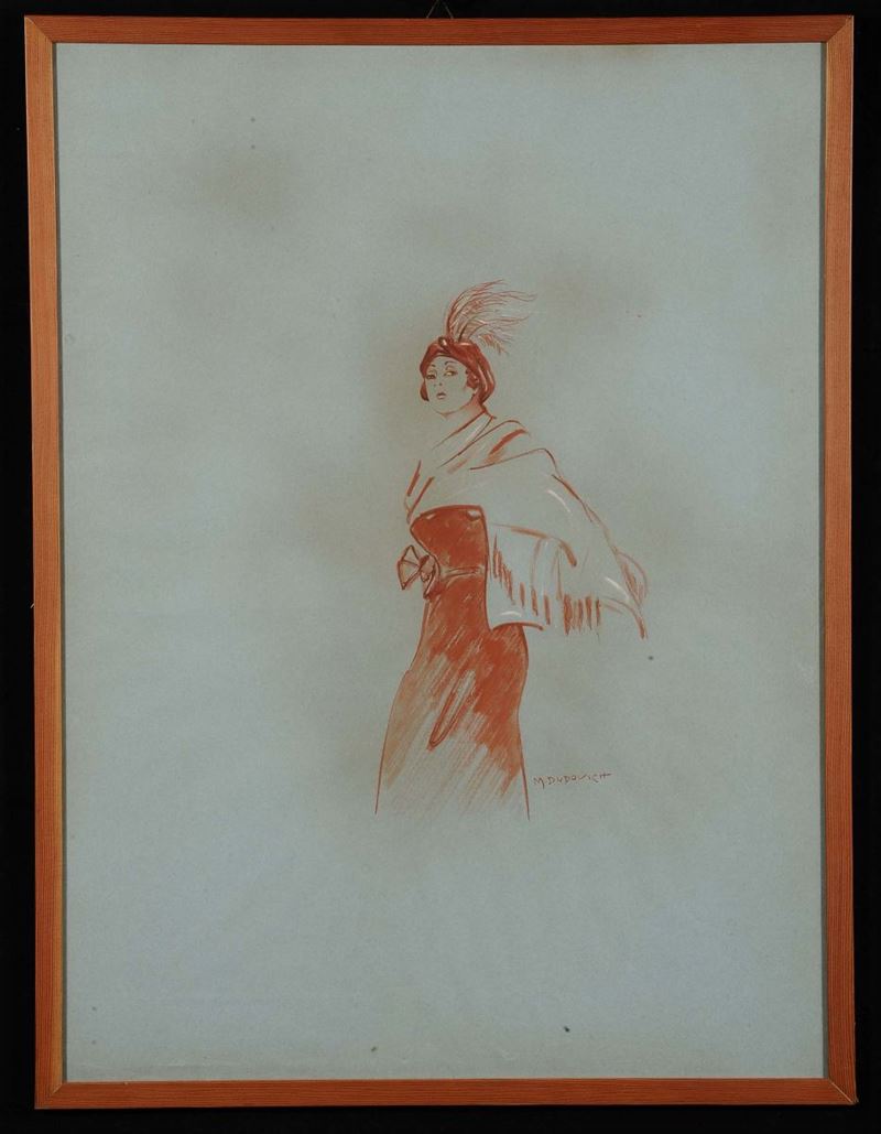 Marcello Dudovich (1878-1962) Figura femminile  - Asta Antiquariato e Dipinti Antichi - Cambi Casa d'Aste