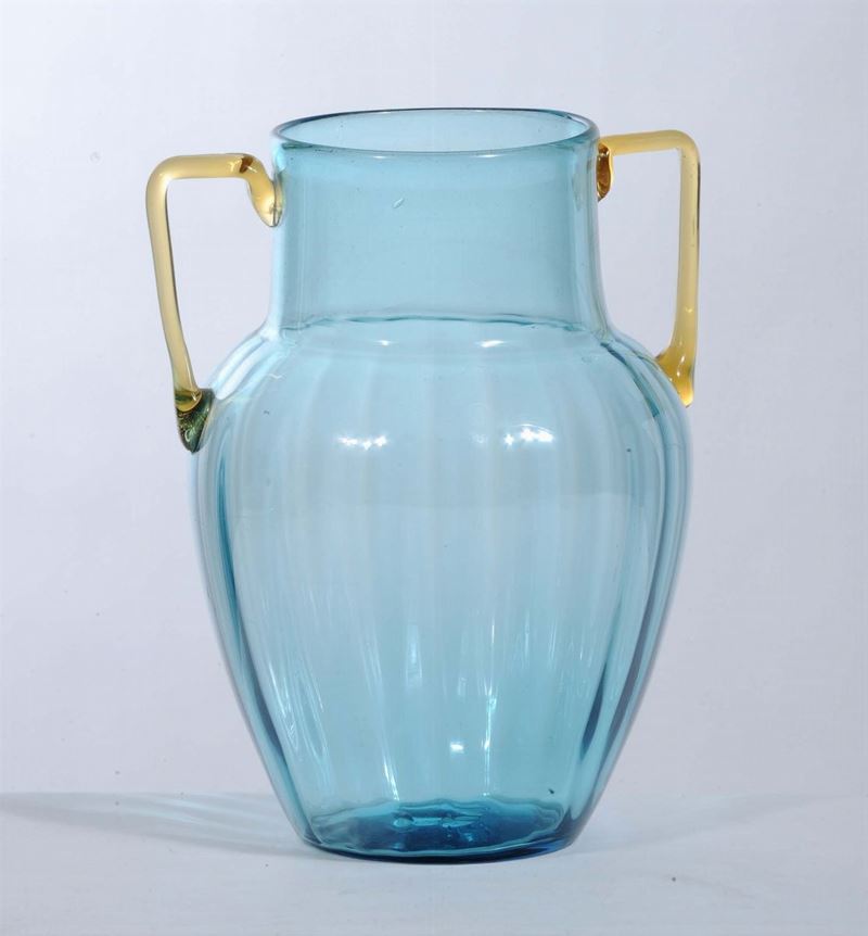 Anfora in vetro soffiato blu  - Auction Decorative Arts of Twenty Century and Design - Cambi Casa d'Aste