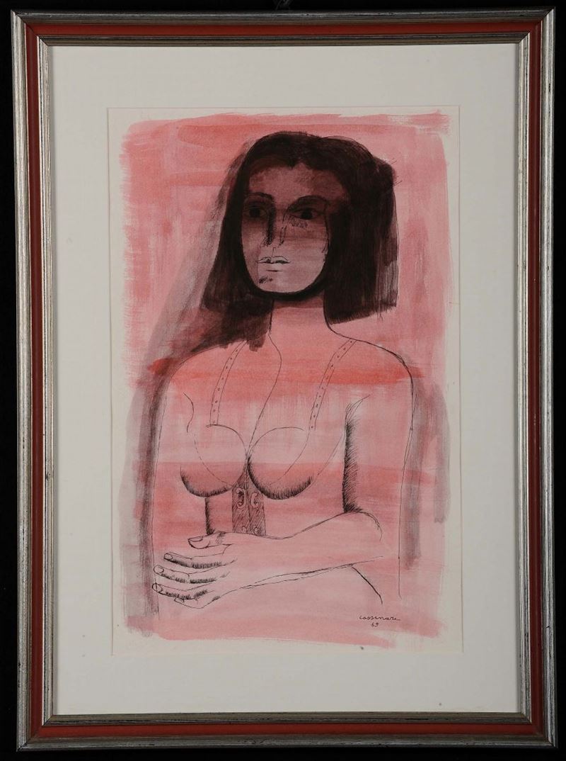Bruno Cassinari (1912-1992) Figura femminile  - Auction 19th and 20th Century Paintings - Cambi Casa d'Aste