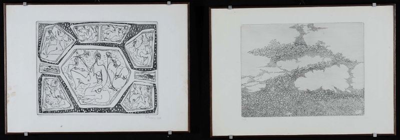 Due litografie con soggetti astratti  - Auction OnLine Auction 02-2012 - Cambi Casa d'Aste