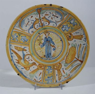 Piatto in Maiolica Deruta, XVII Secolo
