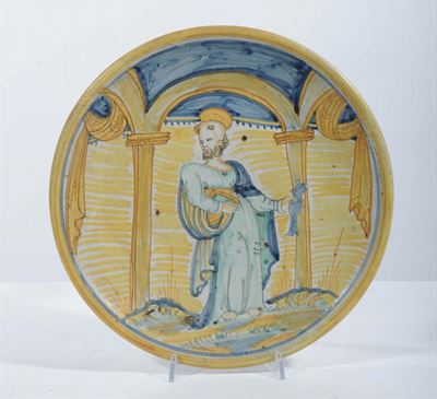 Piatto in Maiolica a Decoro Policromo, XVIII Secolo