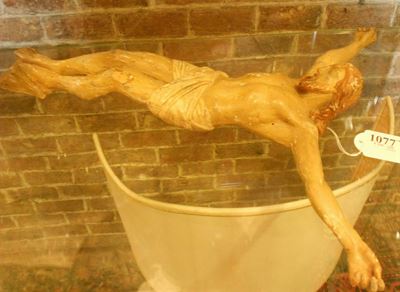 Crocefisso in Legno Intagliato e Laccato, XIX Secolo