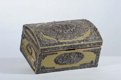 Bauletto in Legno Rivestito con Lamina D'argento, XIX Secolo