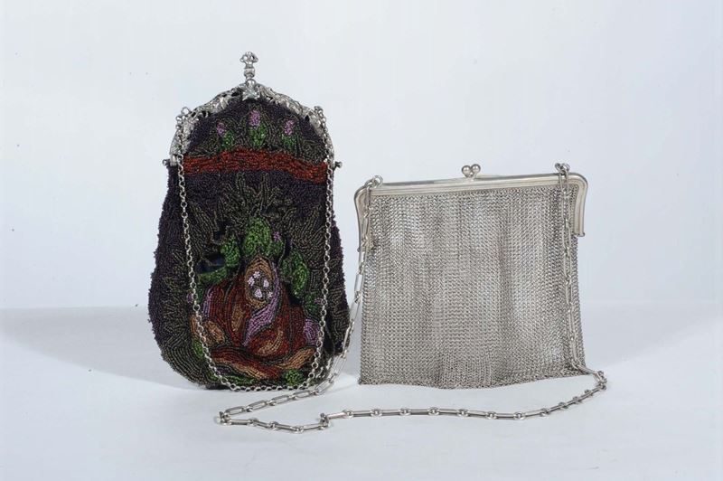 Due borsine diverse di cui una in maglia d'argento  - Auction OnLine Auction 02-2012 - Cambi Casa d'Aste