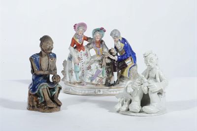 Gruppo in Porcellana con Scena Galante, Germania Inizio XX Secolo