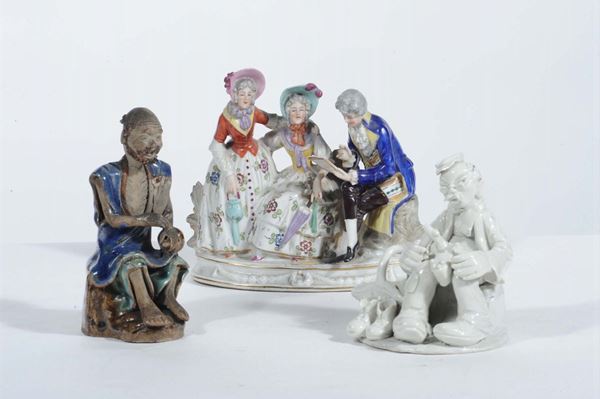 Gruppo in porcellana con scena galante, Germania inizio XX secolo