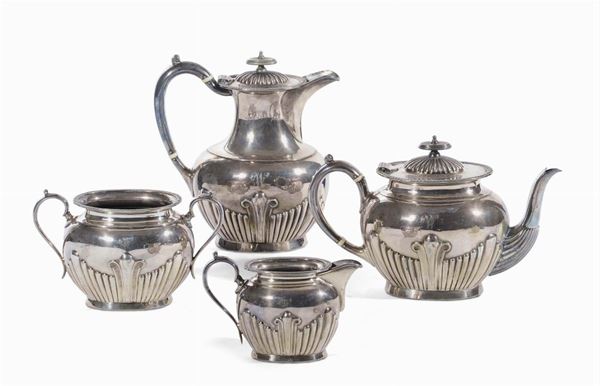 Servizio da tè e caffè in silver plated, Inghilterra