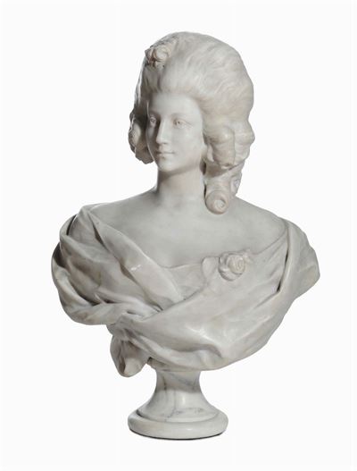 Busto in Marmo Raffigurante Figura Femminile, XIX Secolo