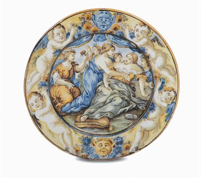Piattino in Maiolica, Castelli, XVIII Secolo